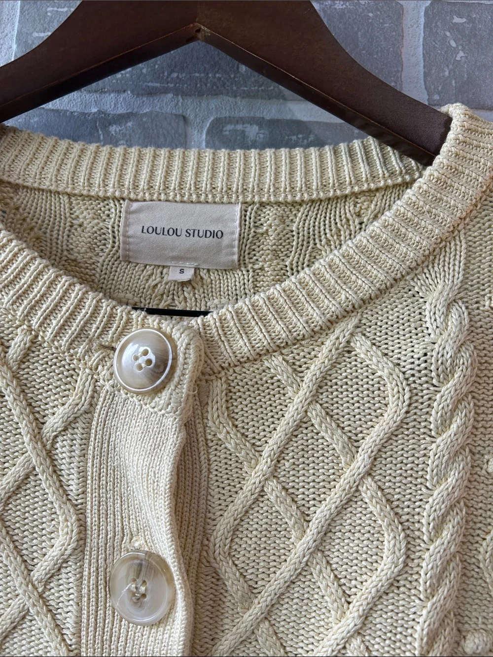 Loulou Studio Vilm Cable Knit Stretch Silk & Linen‎ Cardigan